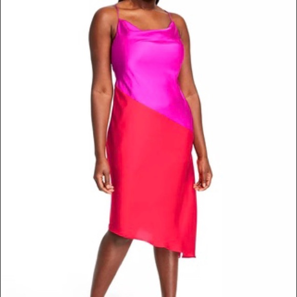 CUSHNIE Target Colorblock Satin Midi Slip Dress - Picture 3 of 12